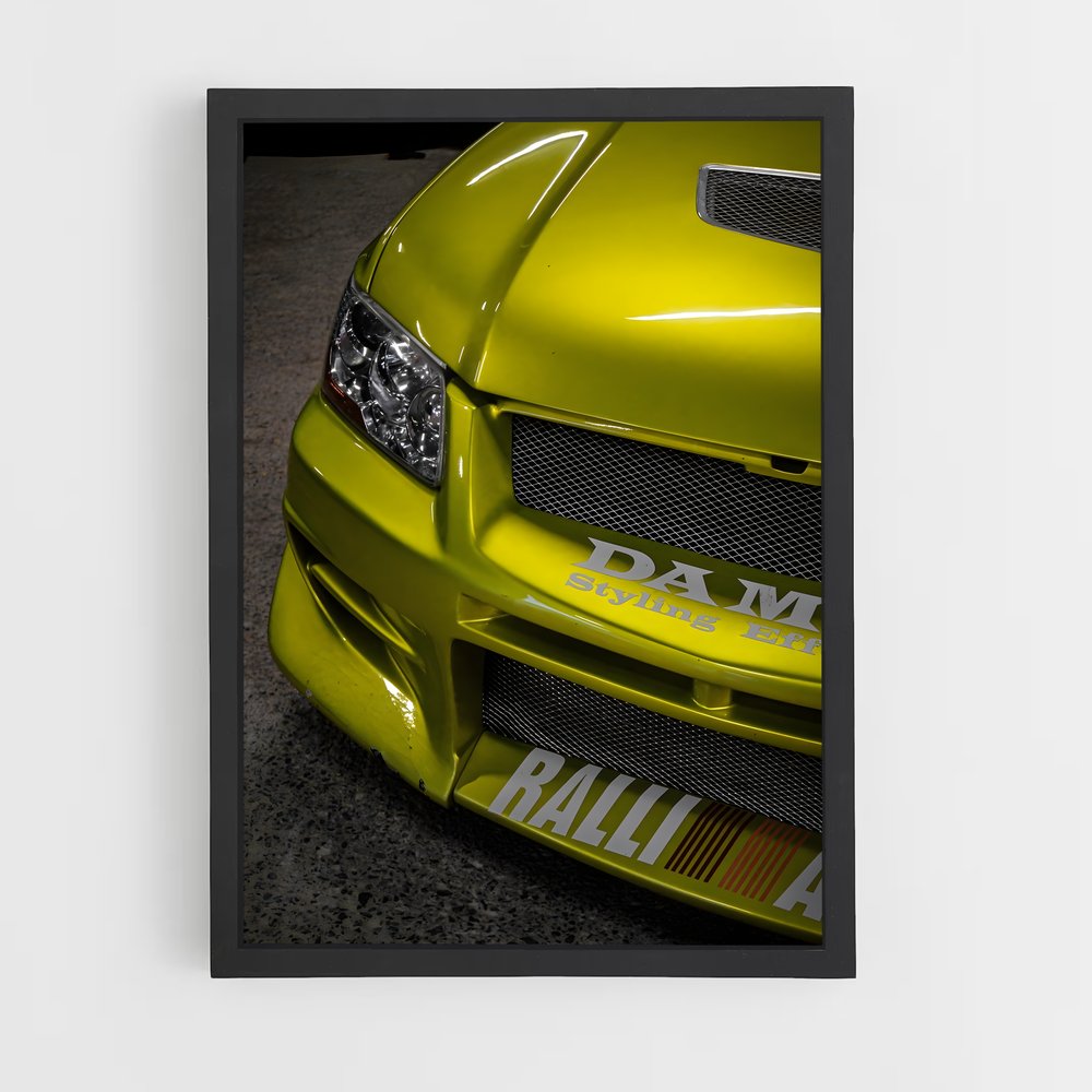 Poster Lancer Jaune – affiche Mitsubishi (vue 2)